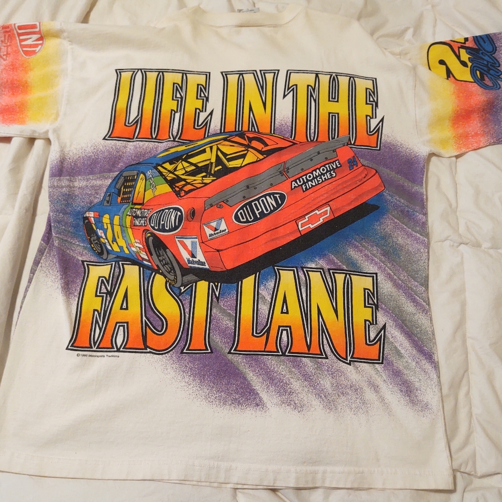 Vintage 1995 Jeff Gordon Motorsport Life in the Fast Lane L T-Shirt  USA